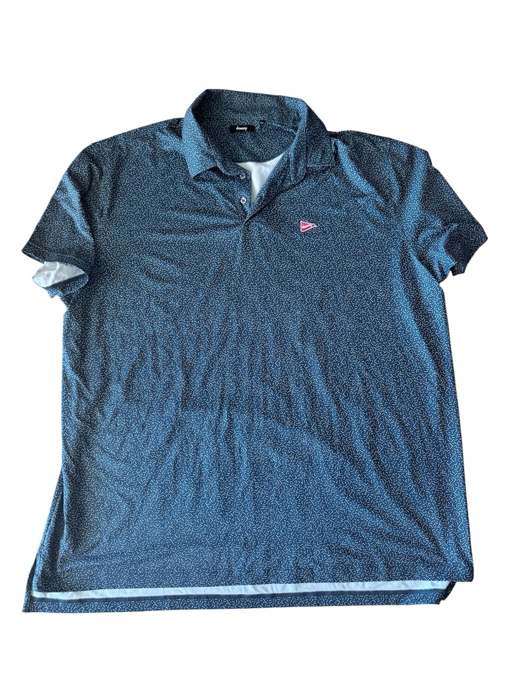Breezy Golf Mens 4XL Polo Blue Sprinkle Print Short Sleeve Collared Shirt